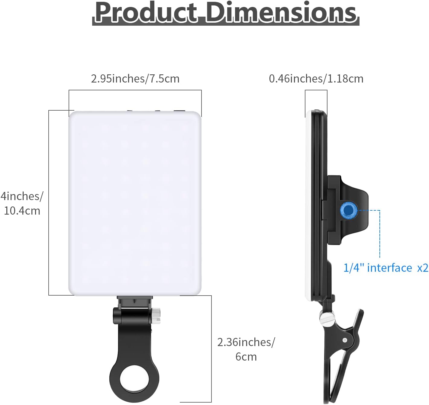 Selfie Light with Front and Back Clip